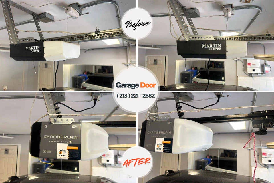 Before and after: garage door repair Santa Ana, CA